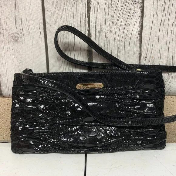 MICHAEL Michael Kors Black Snakeskin Crossbody - Picture 1 of 8